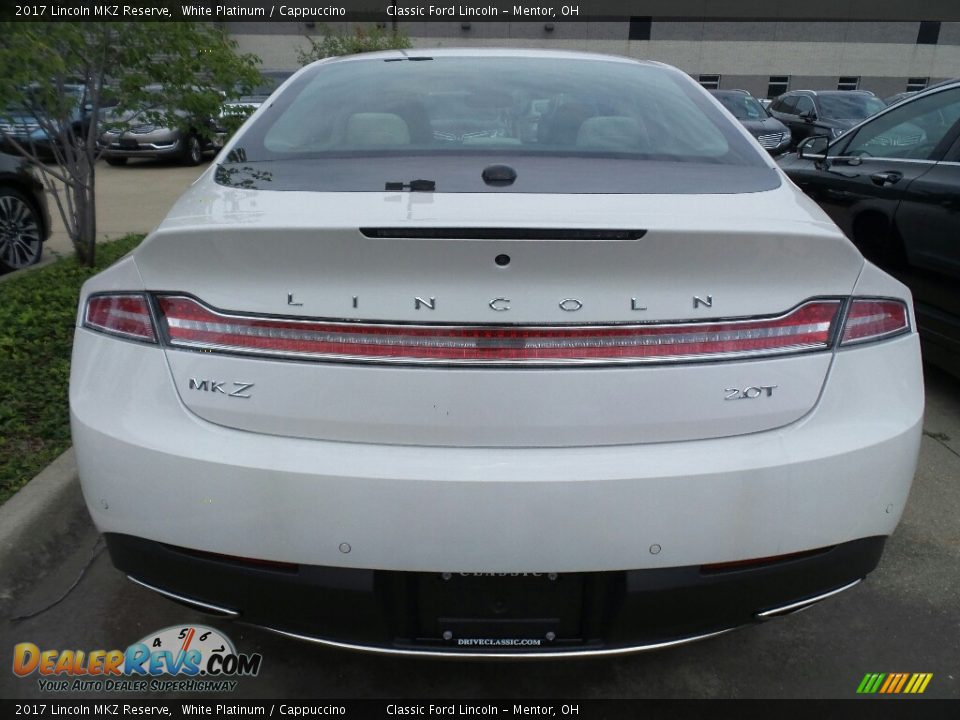 2017 Lincoln MKZ Reserve White Platinum / Cappuccino Photo #4