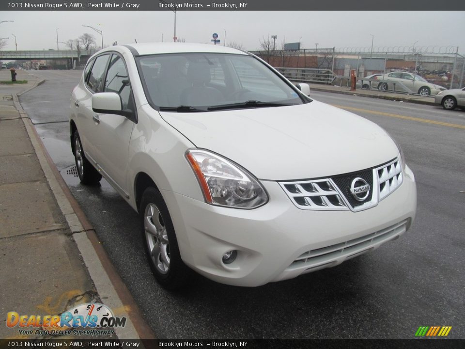 2013 Nissan Rogue S AWD Pearl White / Gray Photo #1