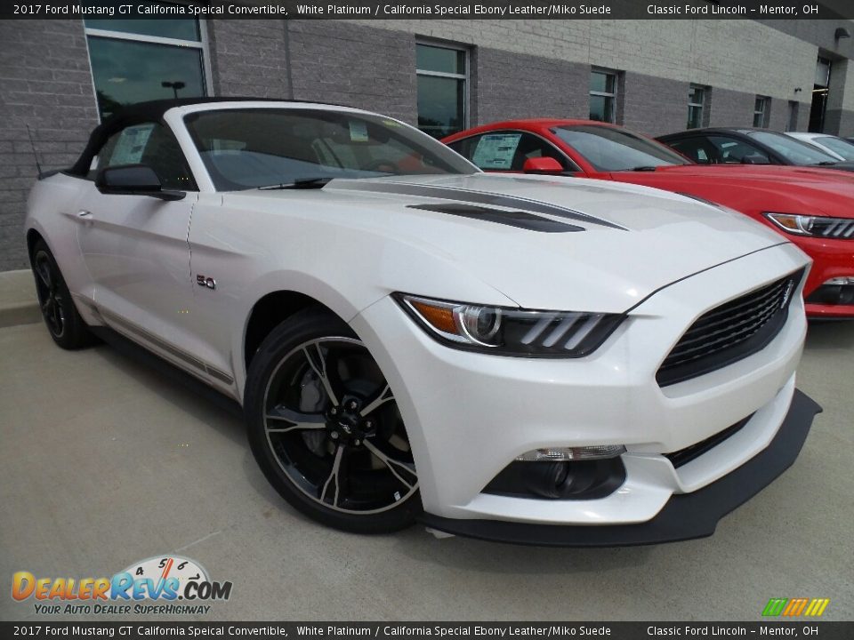 2017 Ford Mustang GT California Speical Convertible White Platinum / California Special Ebony Leather/Miko Suede Photo #1