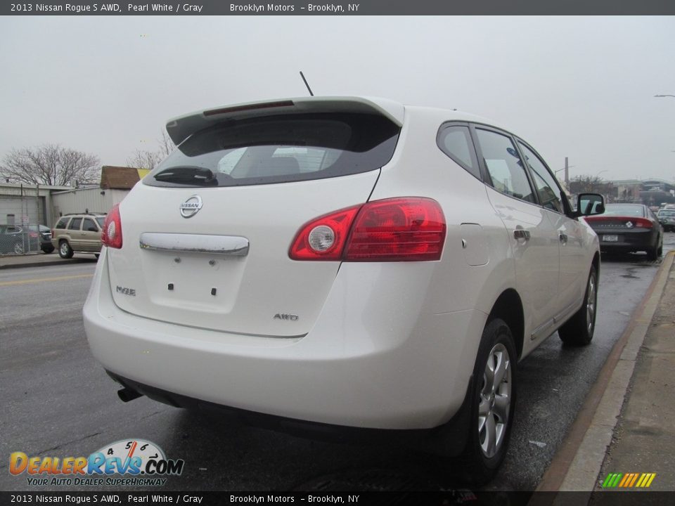 2013 Nissan Rogue S AWD Pearl White / Gray Photo #7