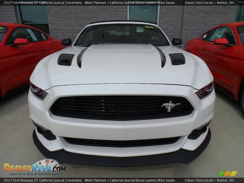 2017 Ford Mustang GT California Speical Convertible White Platinum / California Special Ebony Leather/Miko Suede Photo #2