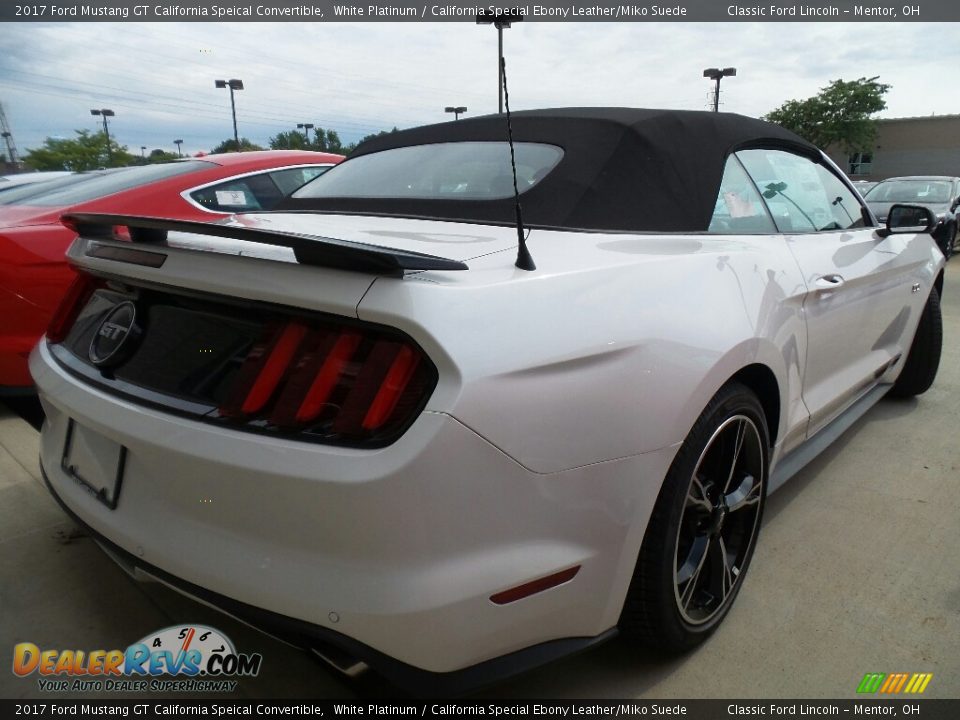 2017 Ford Mustang GT California Speical Convertible White Platinum / California Special Ebony Leather/Miko Suede Photo #3