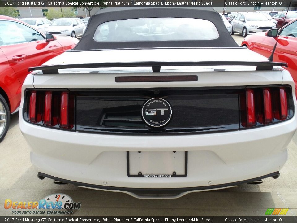 2017 Ford Mustang GT California Speical Convertible White Platinum / California Special Ebony Leather/Miko Suede Photo #4