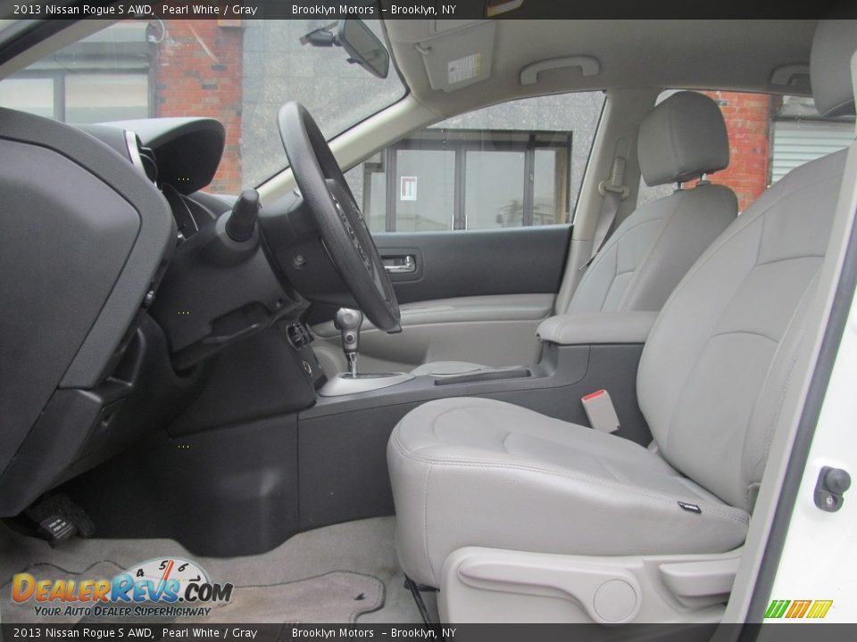 2013 Nissan Rogue S AWD Pearl White / Gray Photo #35
