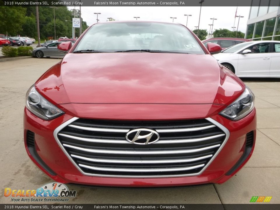 2018 Hyundai Elantra SEL Scarlet Red / Gray Photo #4