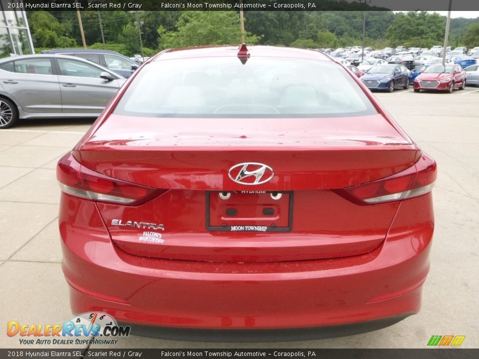 2018 Hyundai Elantra SEL Scarlet Red / Gray Photo #6
