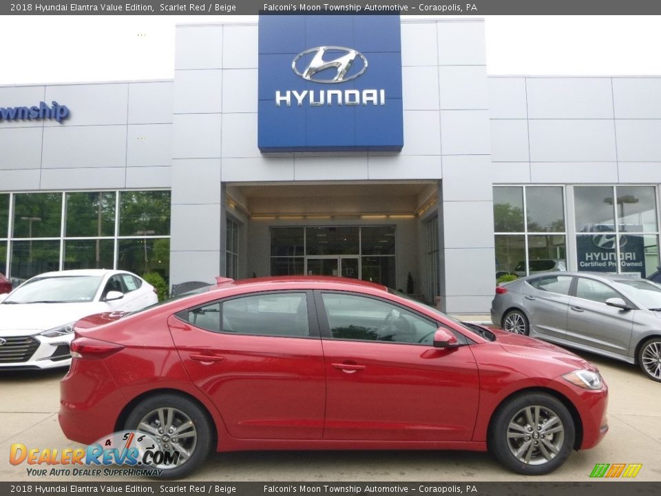 2018 Hyundai Elantra Value Edition Scarlet Red / Beige Photo #1