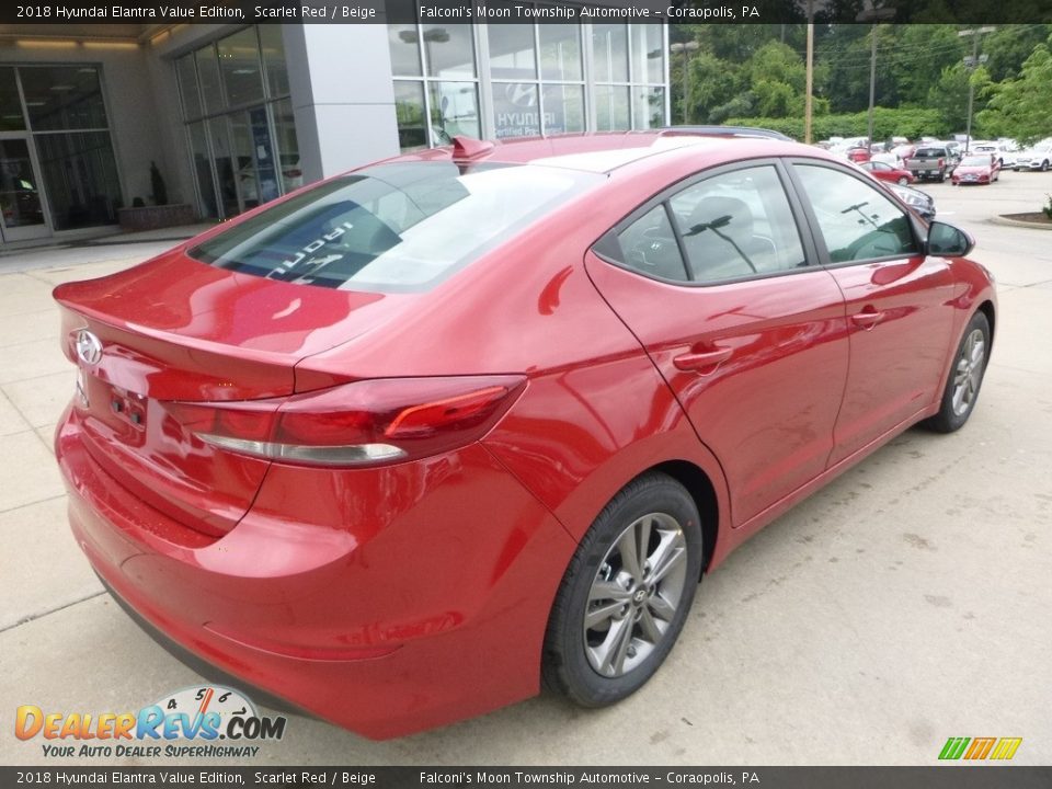 2018 Hyundai Elantra Value Edition Scarlet Red / Beige Photo #2