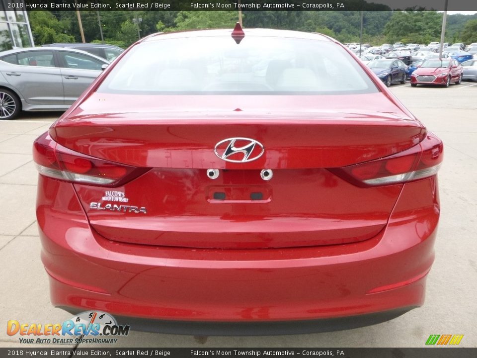 2018 Hyundai Elantra Value Edition Scarlet Red / Beige Photo #7