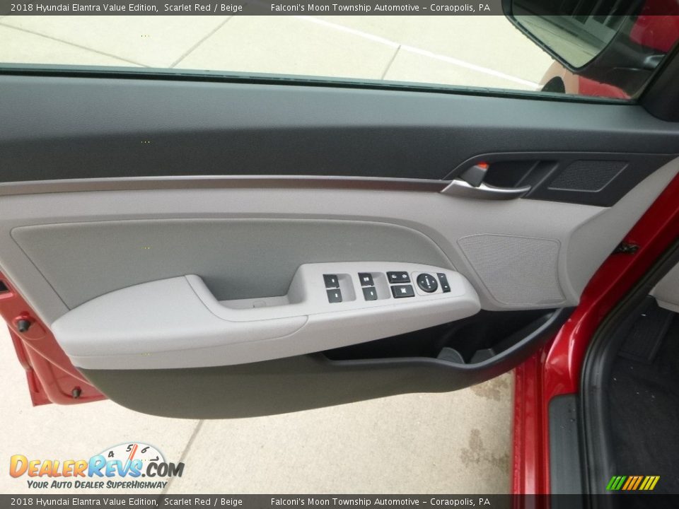 2018 Hyundai Elantra Value Edition Scarlet Red / Beige Photo #11