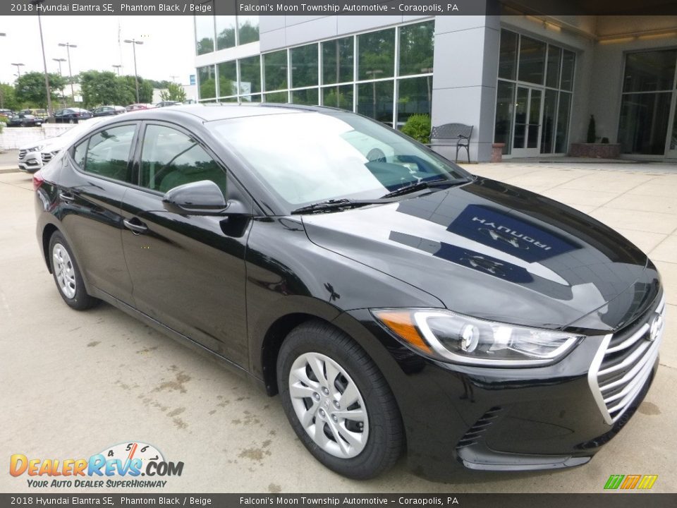 2018 Hyundai Elantra SE Phantom Black / Beige Photo #3