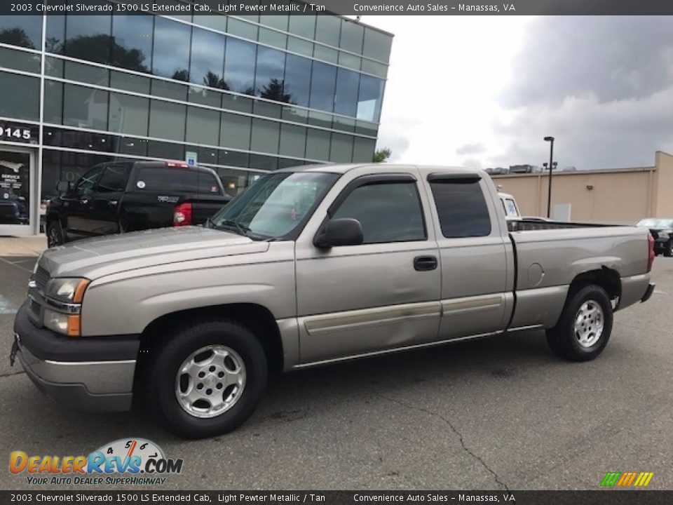 2003 Chevrolet Silverado 1500 LS Extended Cab Light Pewter Metallic / Tan Photo #1