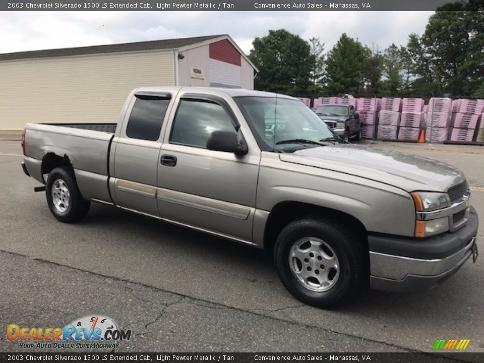 2003 Chevrolet Silverado 1500 LS Extended Cab Light Pewter Metallic / Tan Photo #2