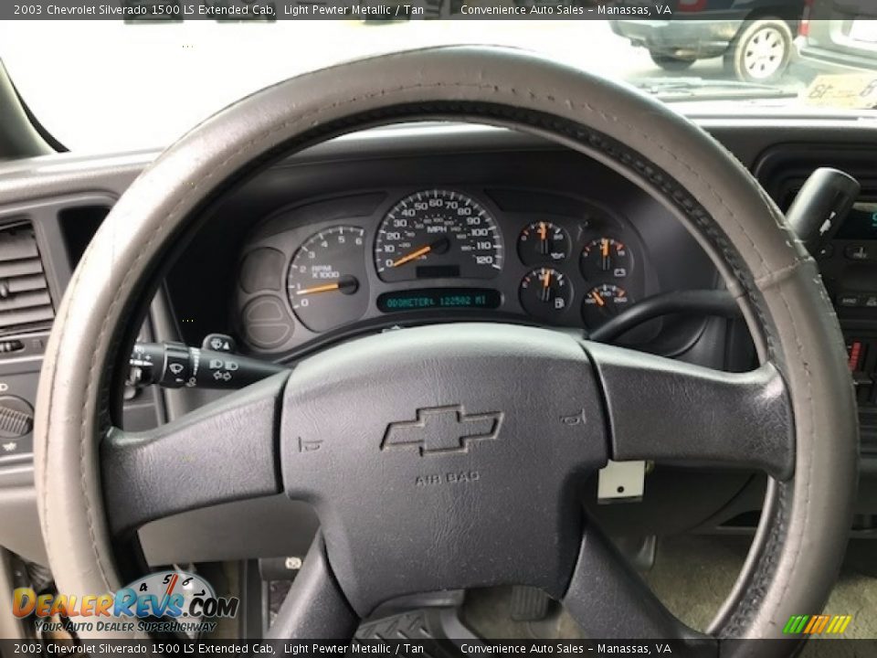2003 Chevrolet Silverado 1500 LS Extended Cab Light Pewter Metallic / Tan Photo #13