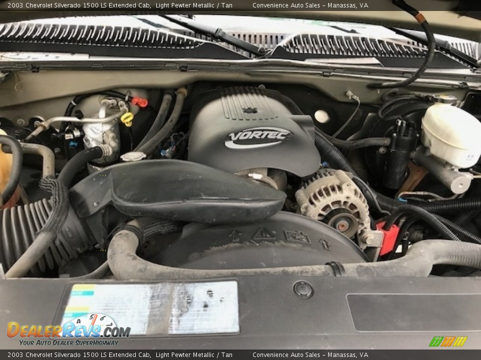 2003 Chevrolet Silverado 1500 LS Extended Cab Light Pewter Metallic / Tan Photo #16
