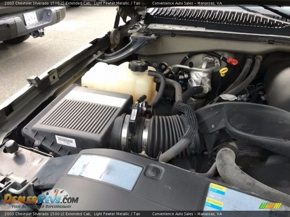 2003 Chevrolet Silverado 1500 LS Extended Cab Light Pewter Metallic / Tan Photo #18