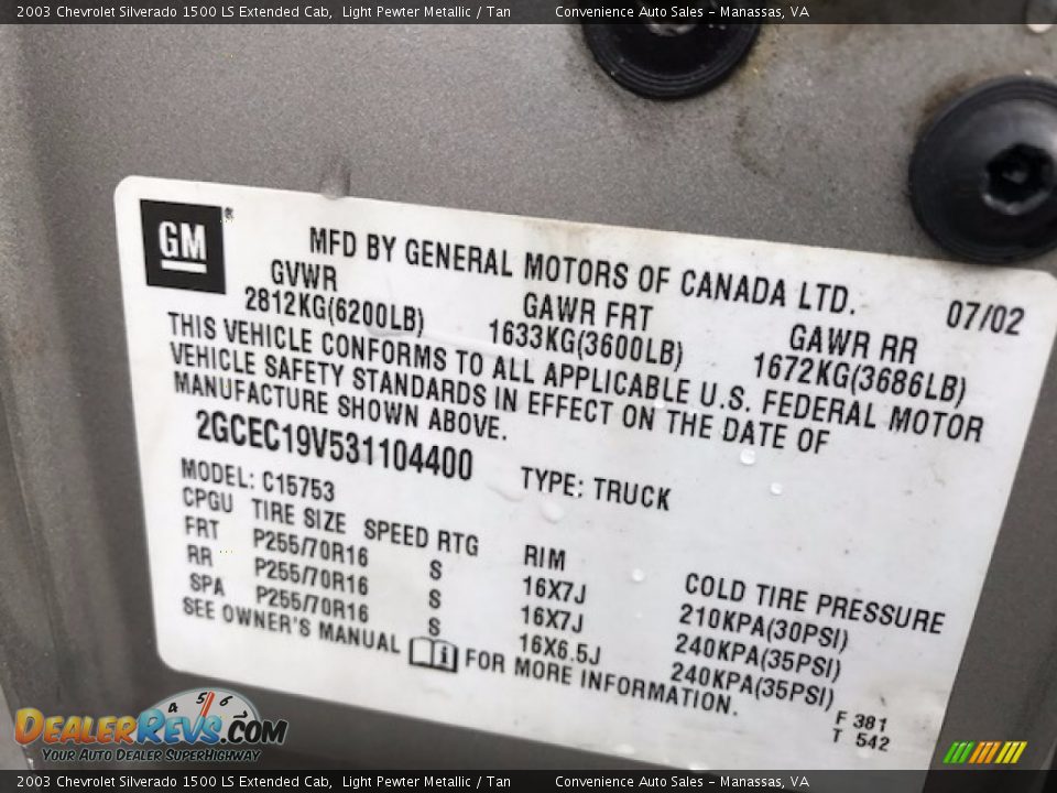 2003 Chevrolet Silverado 1500 LS Extended Cab Light Pewter Metallic / Tan Photo #26