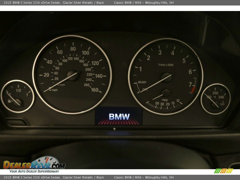 2015 BMW 3 Series 320i xDrive Sedan Glacier Silver Metallic / Black Photo #7