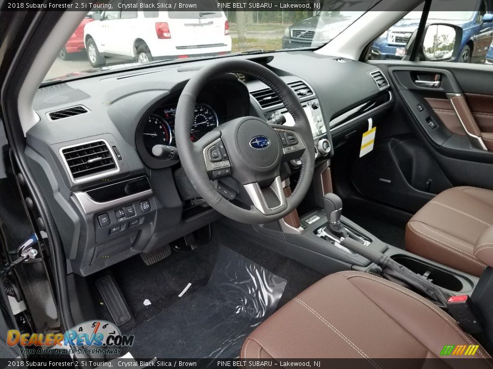 2018 Subaru Forester 2.5i Touring Crystal Black Silica / Brown Photo #7