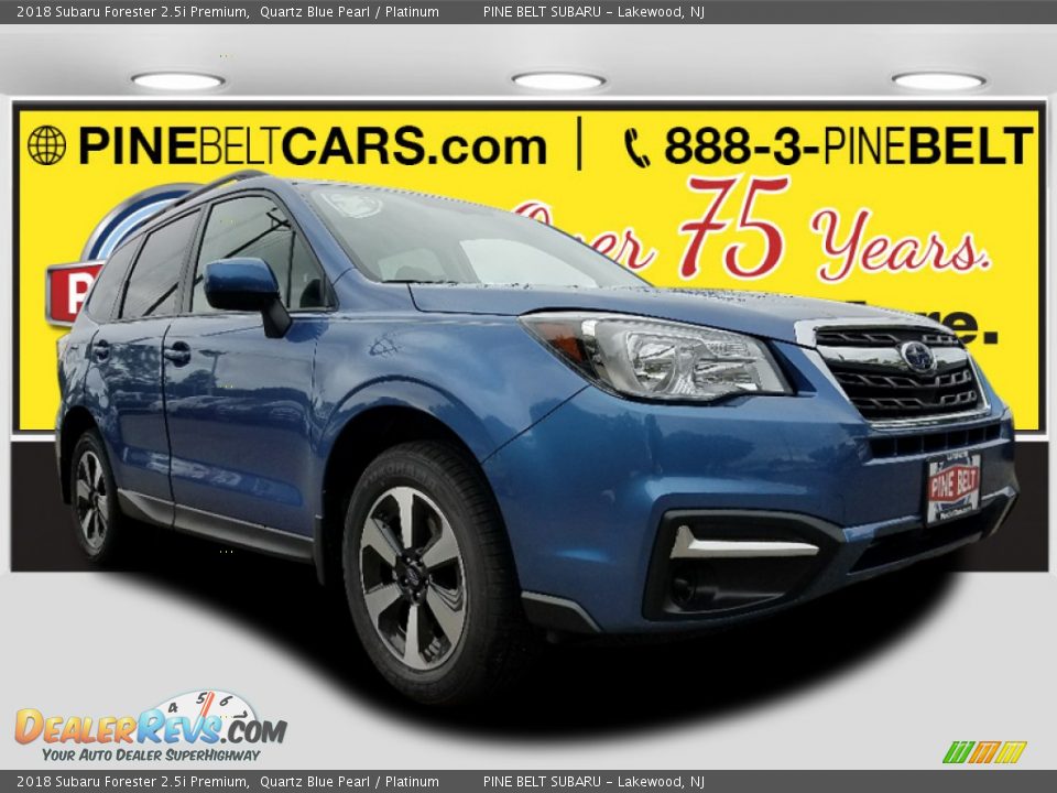 2018 Subaru Forester 2.5i Premium Quartz Blue Pearl / Platinum Photo #1