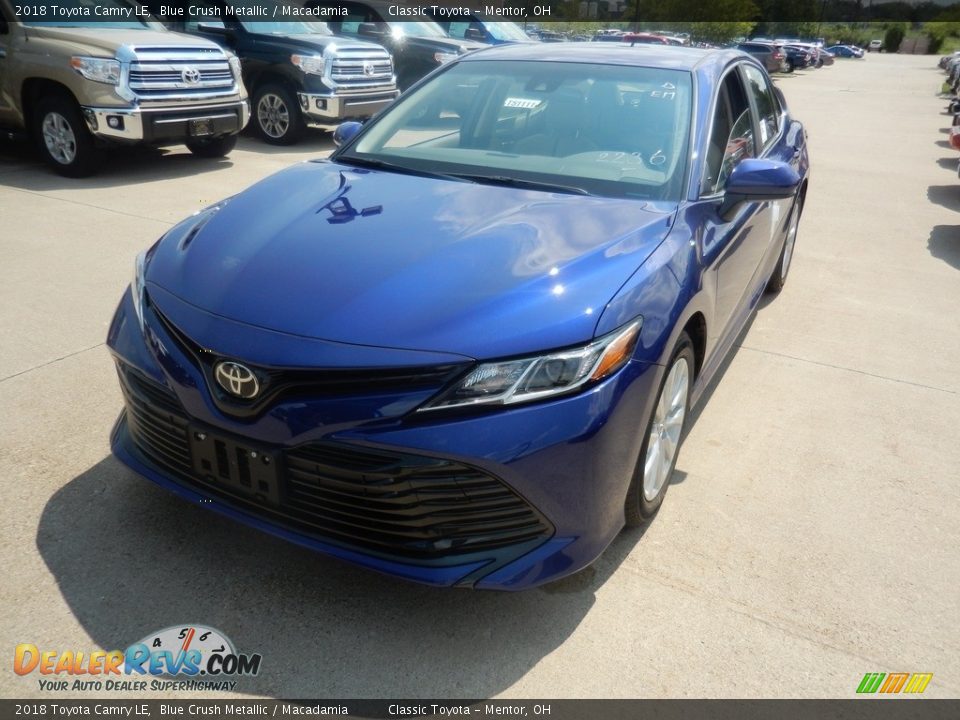 2018 Toyota Camry LE Blue Crush Metallic / Macadamia Photo #1