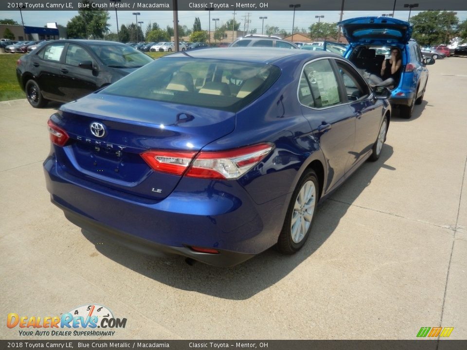 2018 Toyota Camry LE Blue Crush Metallic / Macadamia Photo #2