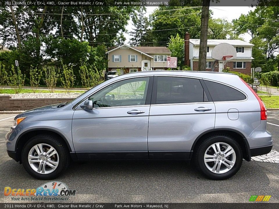 2011 Honda CR-V EX-L 4WD Glacier Blue Metallic / Gray Photo #2