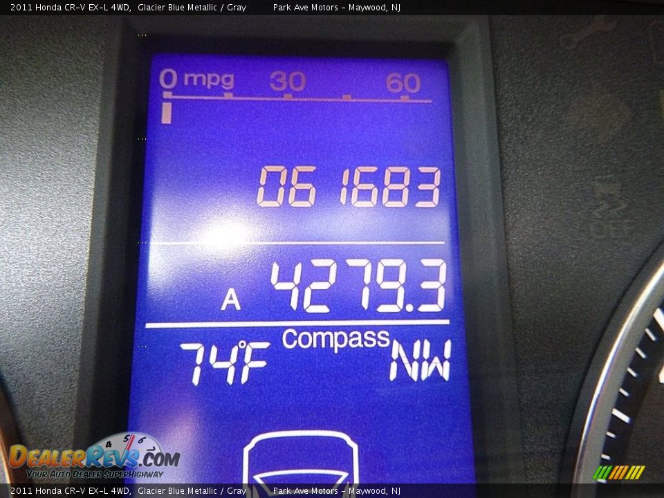 2011 Honda CR-V EX-L 4WD Glacier Blue Metallic / Gray Photo #30