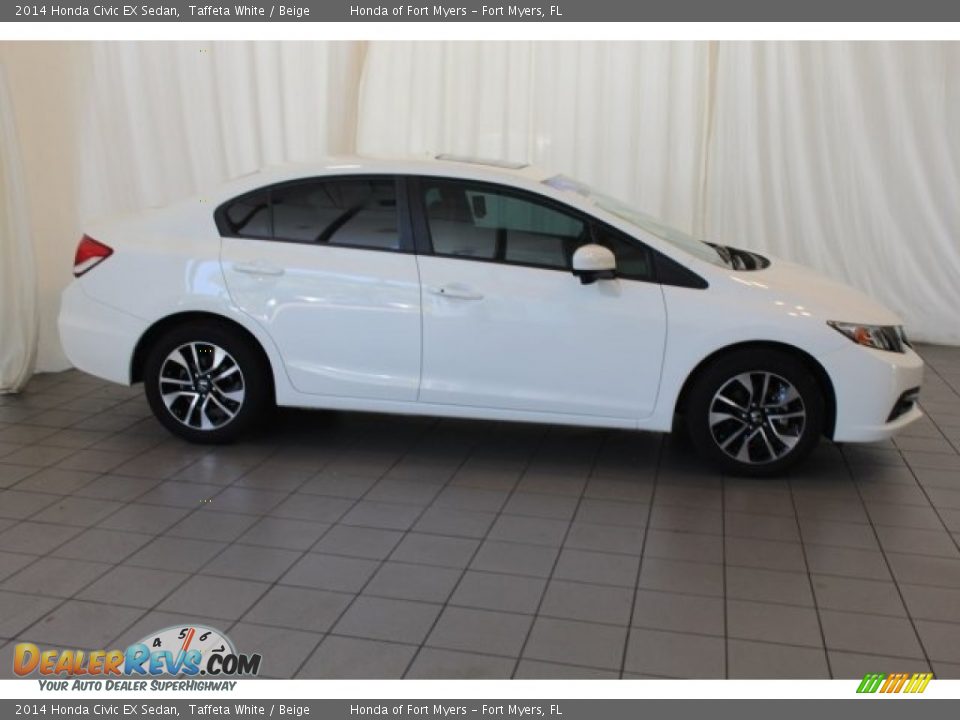 2014 Honda Civic EX Sedan Taffeta White / Beige Photo #4