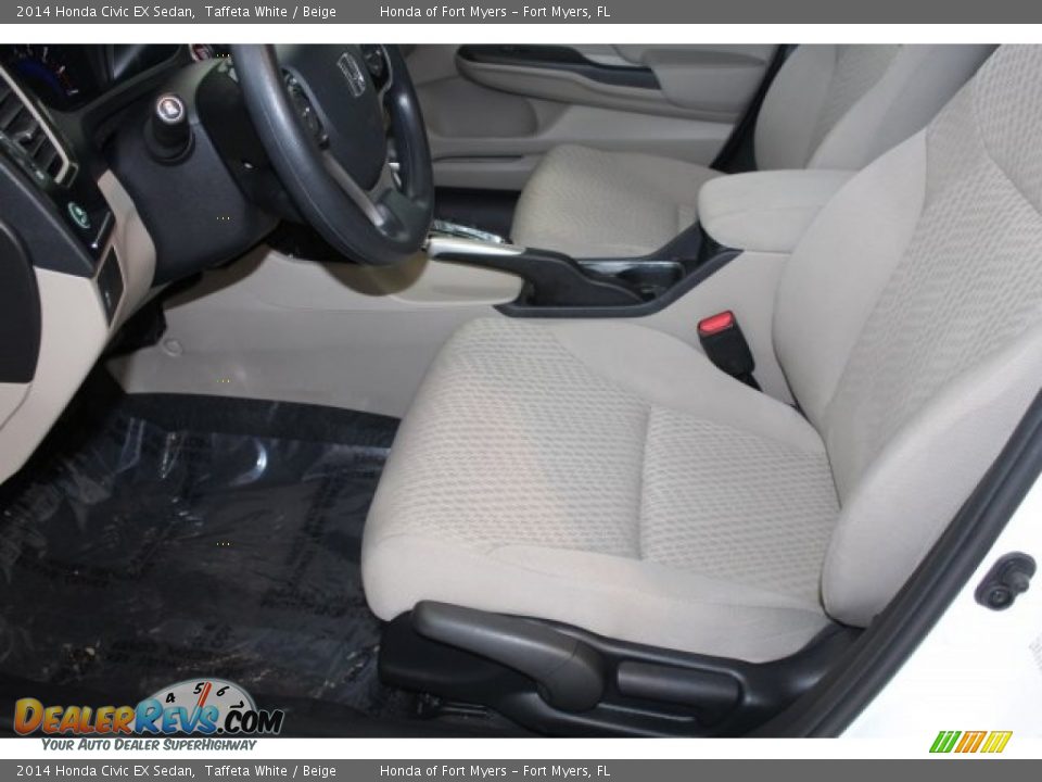 2014 Honda Civic EX Sedan Taffeta White / Beige Photo #11