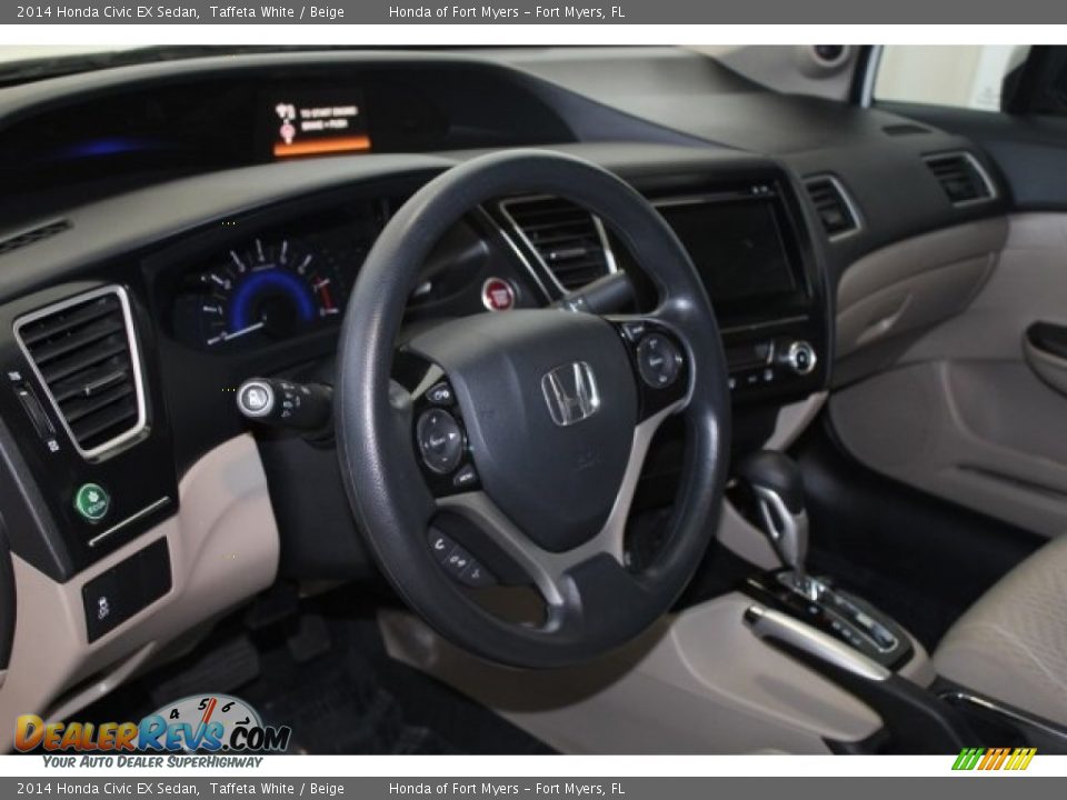 2014 Honda Civic EX Sedan Taffeta White / Beige Photo #12