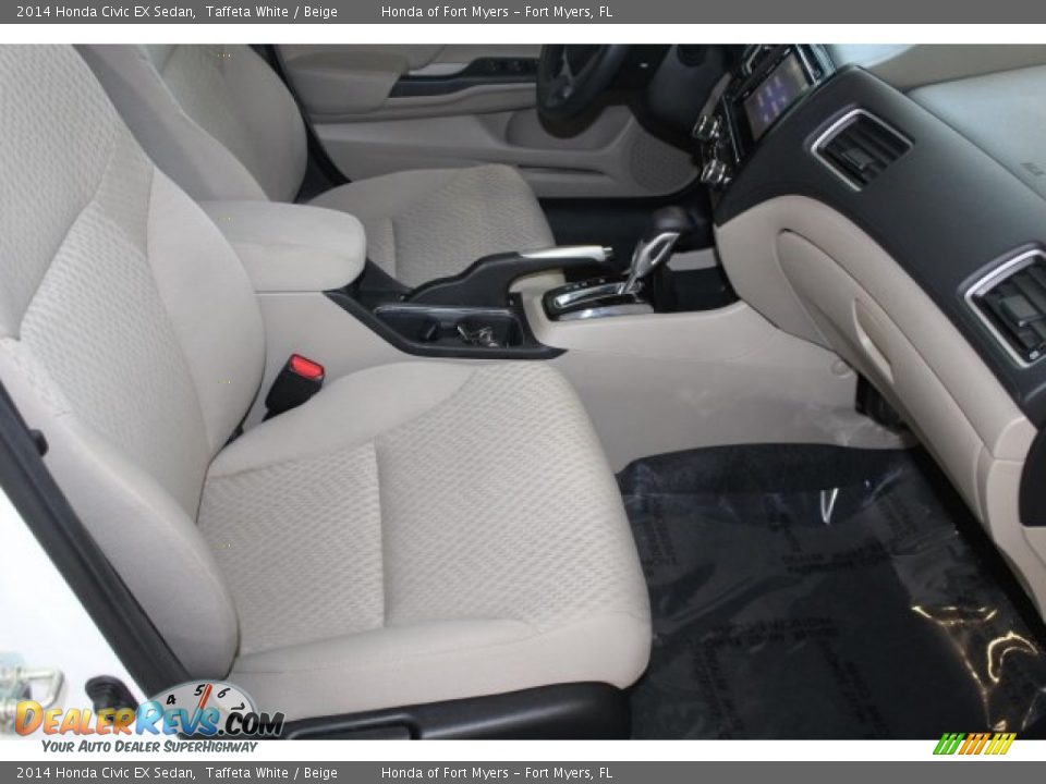 2014 Honda Civic EX Sedan Taffeta White / Beige Photo #28
