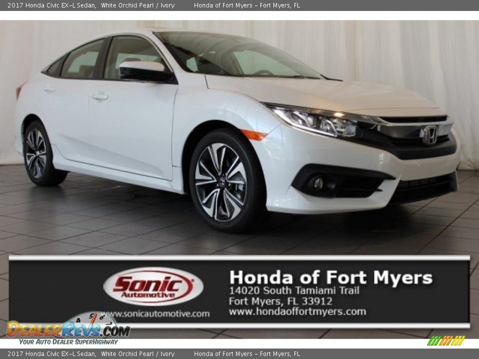 2017 Honda Civic EX-L Sedan White Orchid Pearl / Ivory Photo #1
