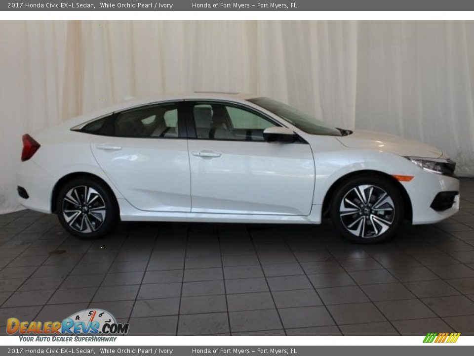 2017 Honda Civic EX-L Sedan White Orchid Pearl / Ivory Photo #3