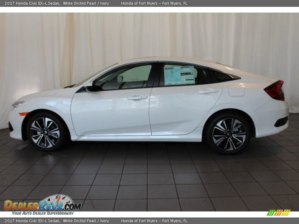 2017 Honda Civic EX-L Sedan White Orchid Pearl / Ivory Photo #5