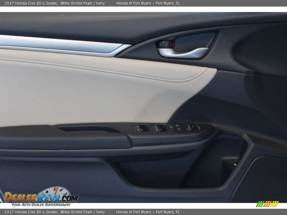 2017 Honda Civic EX-L Sedan White Orchid Pearl / Ivory Photo #7