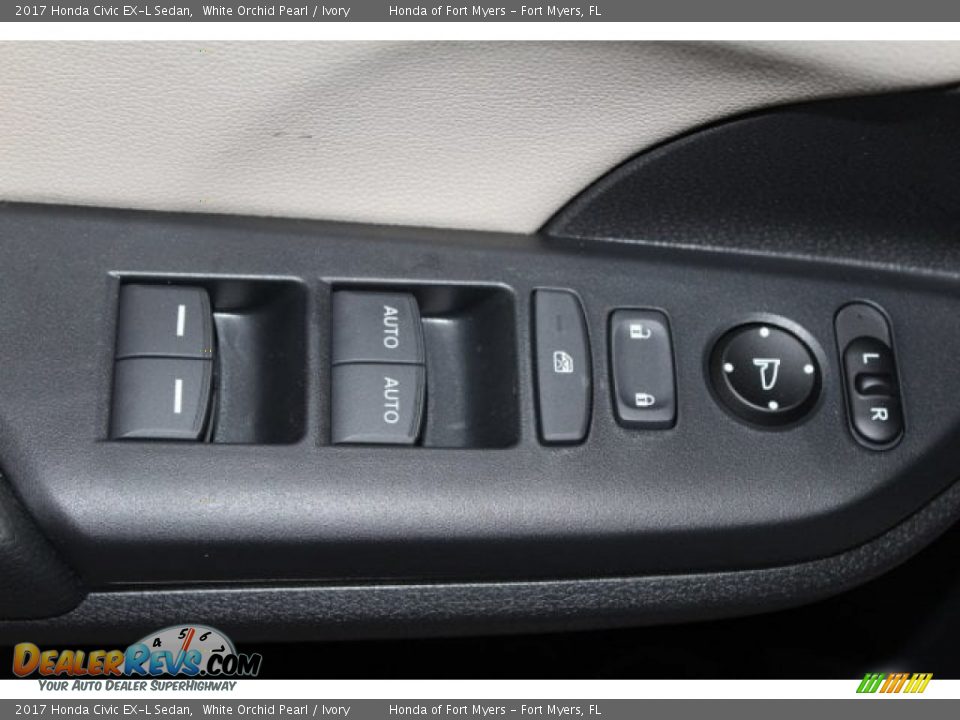 2017 Honda Civic EX-L Sedan White Orchid Pearl / Ivory Photo #8