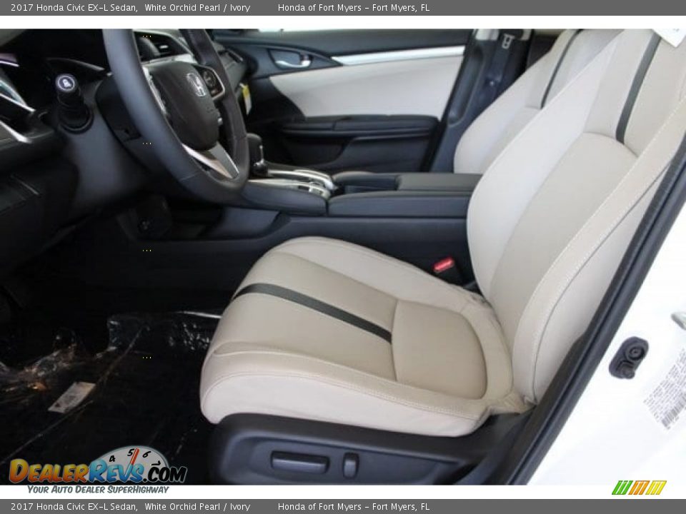 2017 Honda Civic EX-L Sedan White Orchid Pearl / Ivory Photo #9