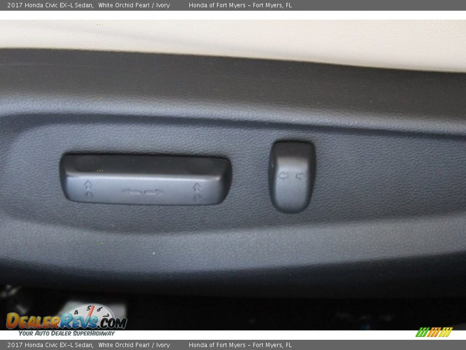 2017 Honda Civic EX-L Sedan White Orchid Pearl / Ivory Photo #10