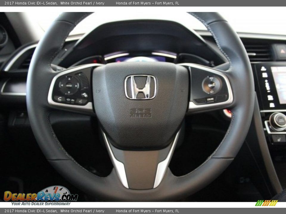 2017 Honda Civic EX-L Sedan White Orchid Pearl / Ivory Photo #12