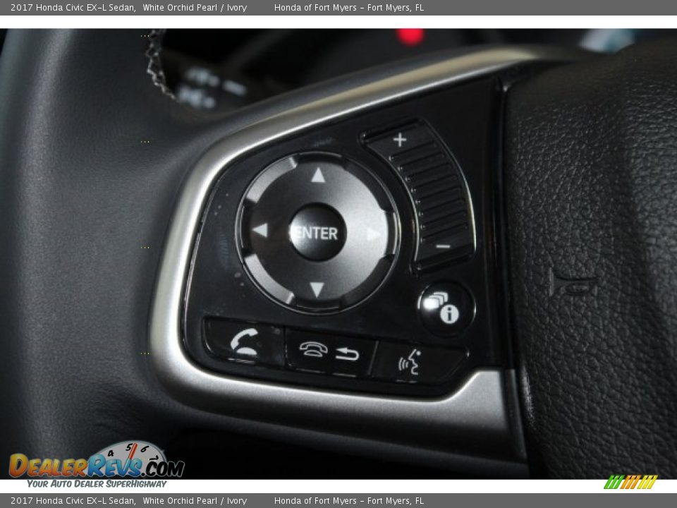 2017 Honda Civic EX-L Sedan White Orchid Pearl / Ivory Photo #13