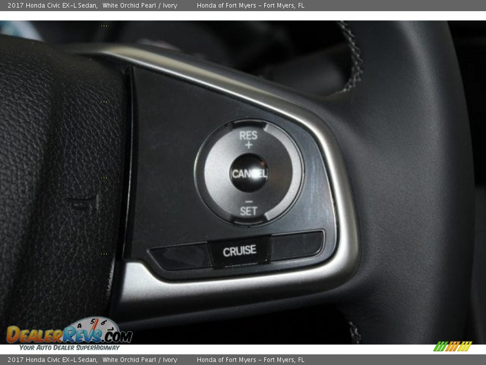 2017 Honda Civic EX-L Sedan White Orchid Pearl / Ivory Photo #14