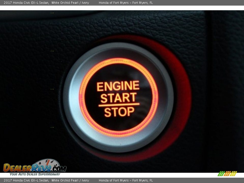 2017 Honda Civic EX-L Sedan White Orchid Pearl / Ivory Photo #22