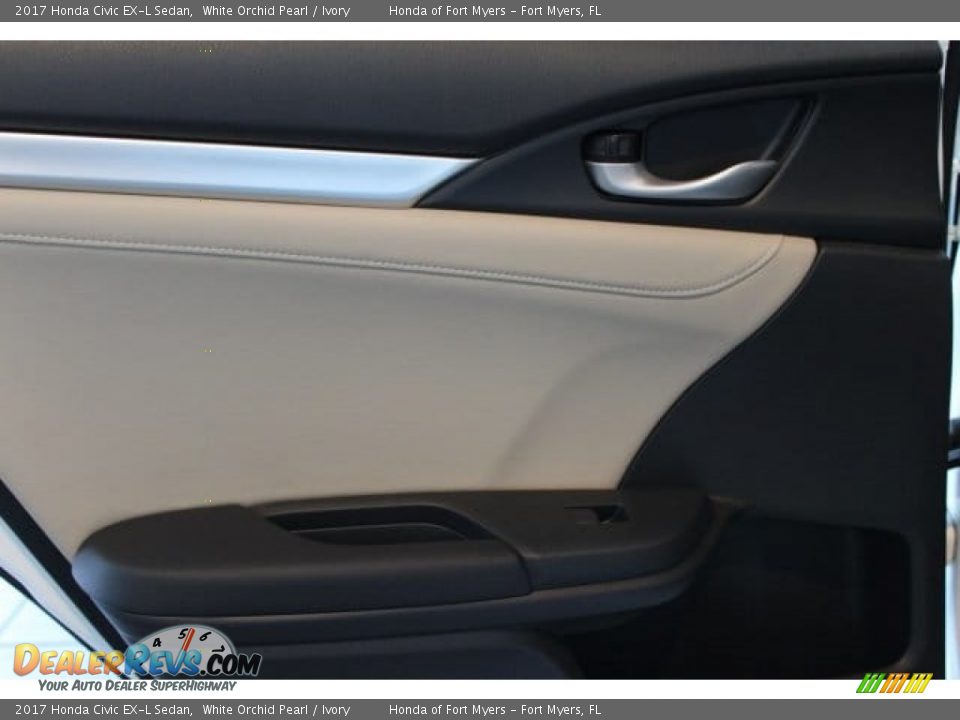 2017 Honda Civic EX-L Sedan White Orchid Pearl / Ivory Photo #25
