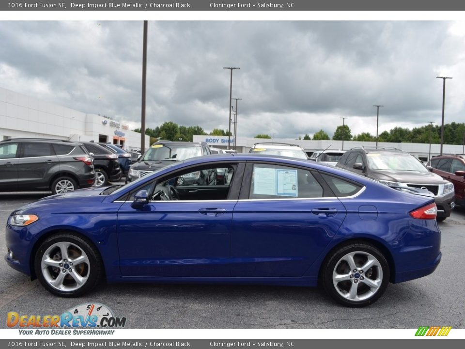 2016 Ford Fusion SE Deep Impact Blue Metallic / Charcoal Black Photo #5
