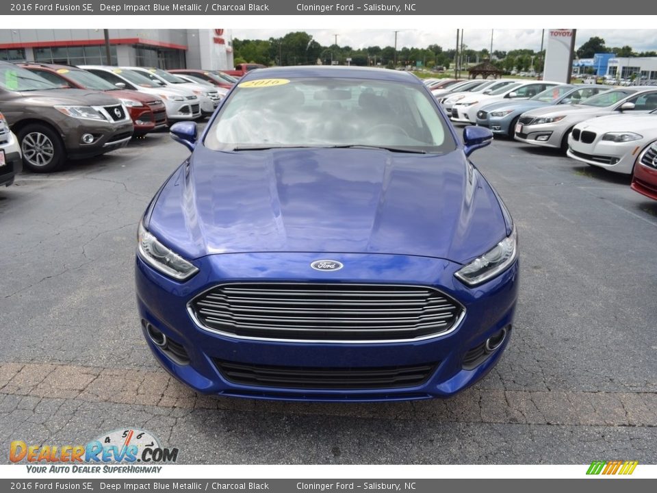 2016 Ford Fusion SE Deep Impact Blue Metallic / Charcoal Black Photo #7