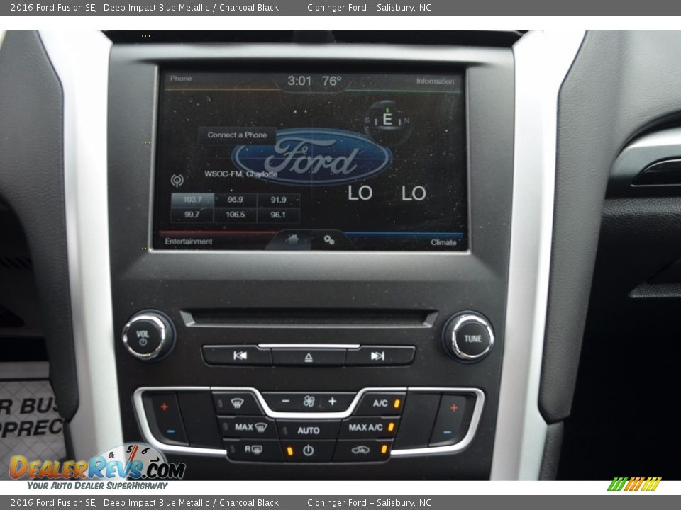 2016 Ford Fusion SE Deep Impact Blue Metallic / Charcoal Black Photo #15