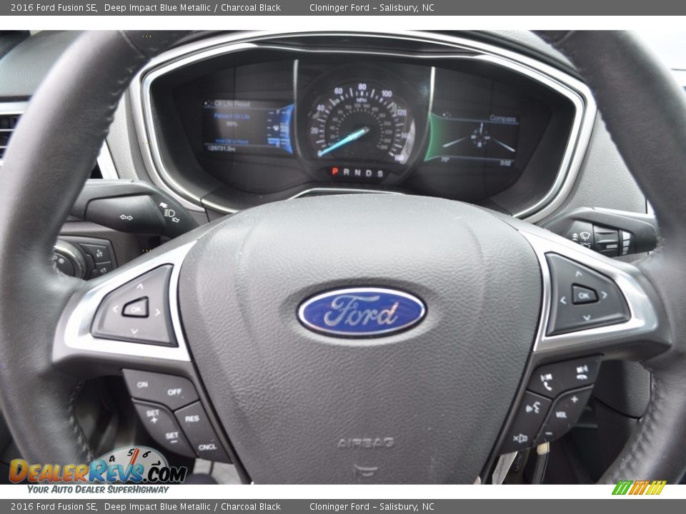 2016 Ford Fusion SE Deep Impact Blue Metallic / Charcoal Black Photo #19