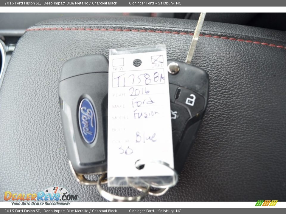 2016 Ford Fusion SE Deep Impact Blue Metallic / Charcoal Black Photo #21