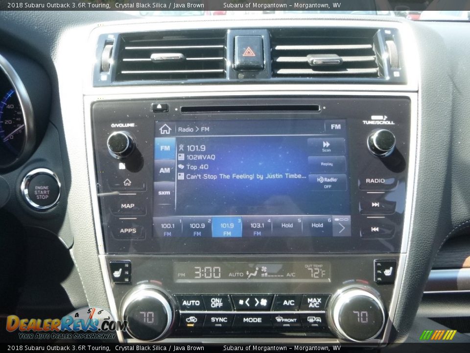 2018 Subaru Outback 3.6R Touring Crystal Black Silica / Java Brown Photo #10